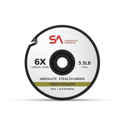 A small spool of 6x SA Absolute Stealth Green. 32.8 yard spool
