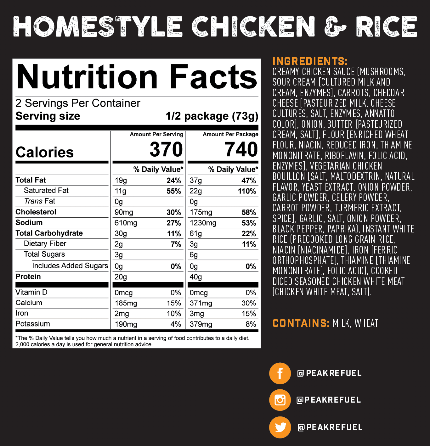 Homestyle chicken and rice nutrition facts 