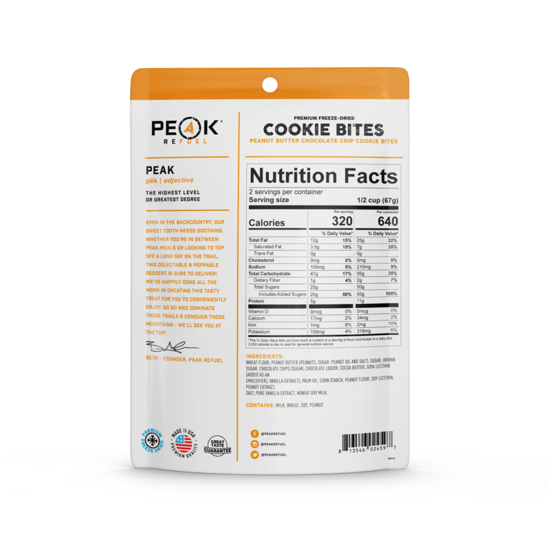 peak refuel cookie bites nutrition facts