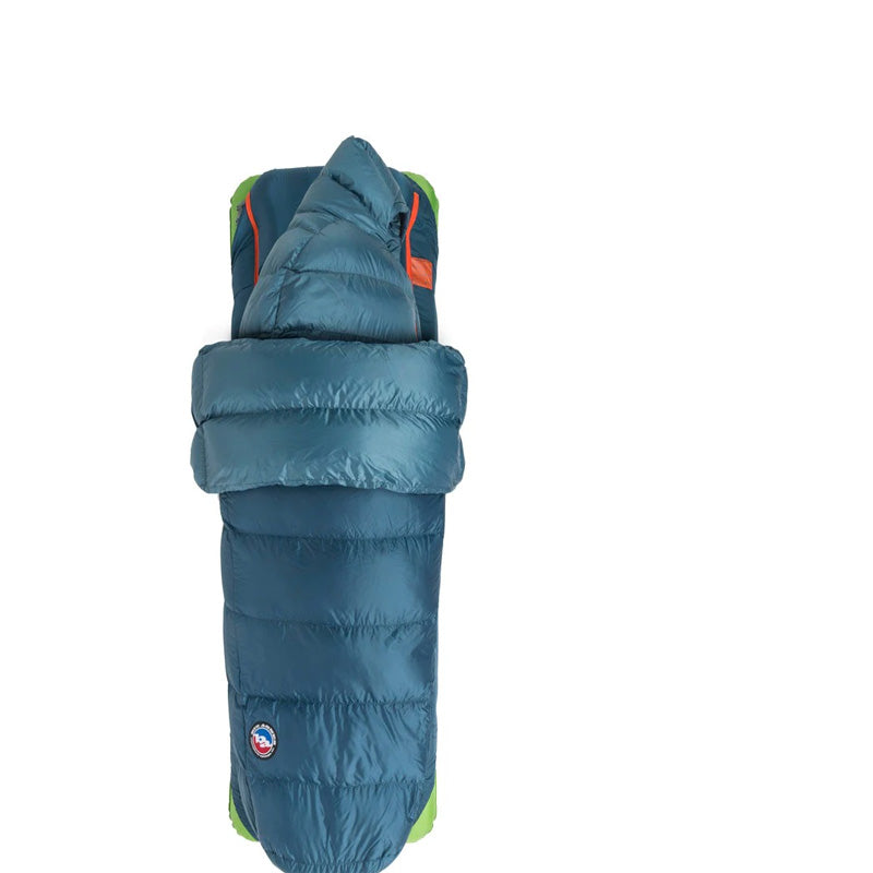 Big Agnes 3N1 sleeping bag options. It's lightweight and combined two bags goes to zero degrees farenheit.