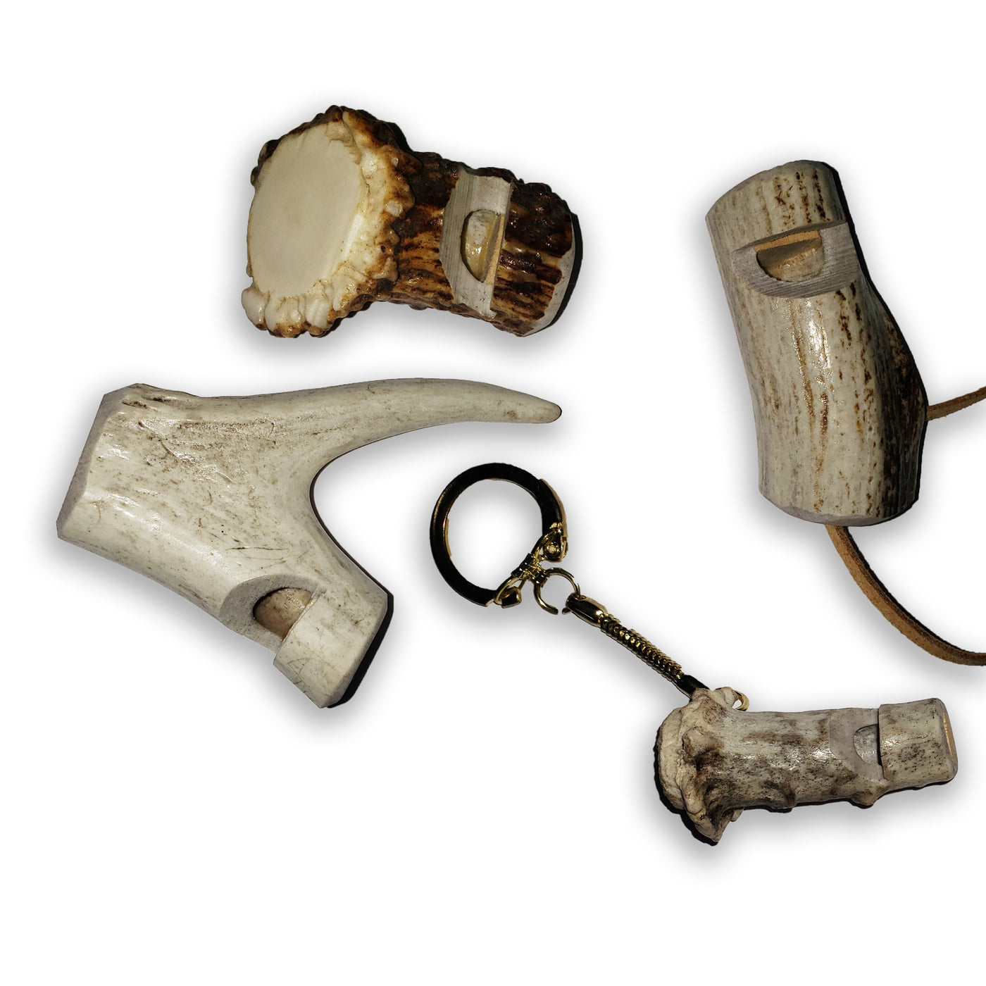 Random assorted whistles made from real antlers