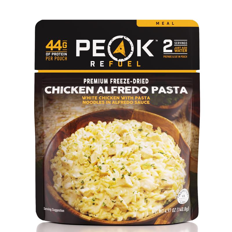 peak refuel Chicken alfredo pasta meal 