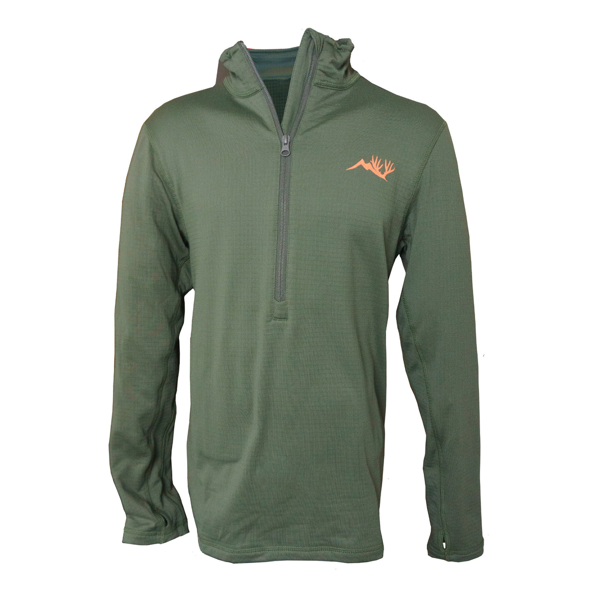 Hunting Base Green Quarter Zip fleece pullover