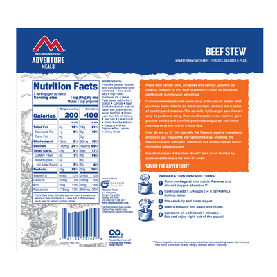 mountain house beef stew nutrition facts 