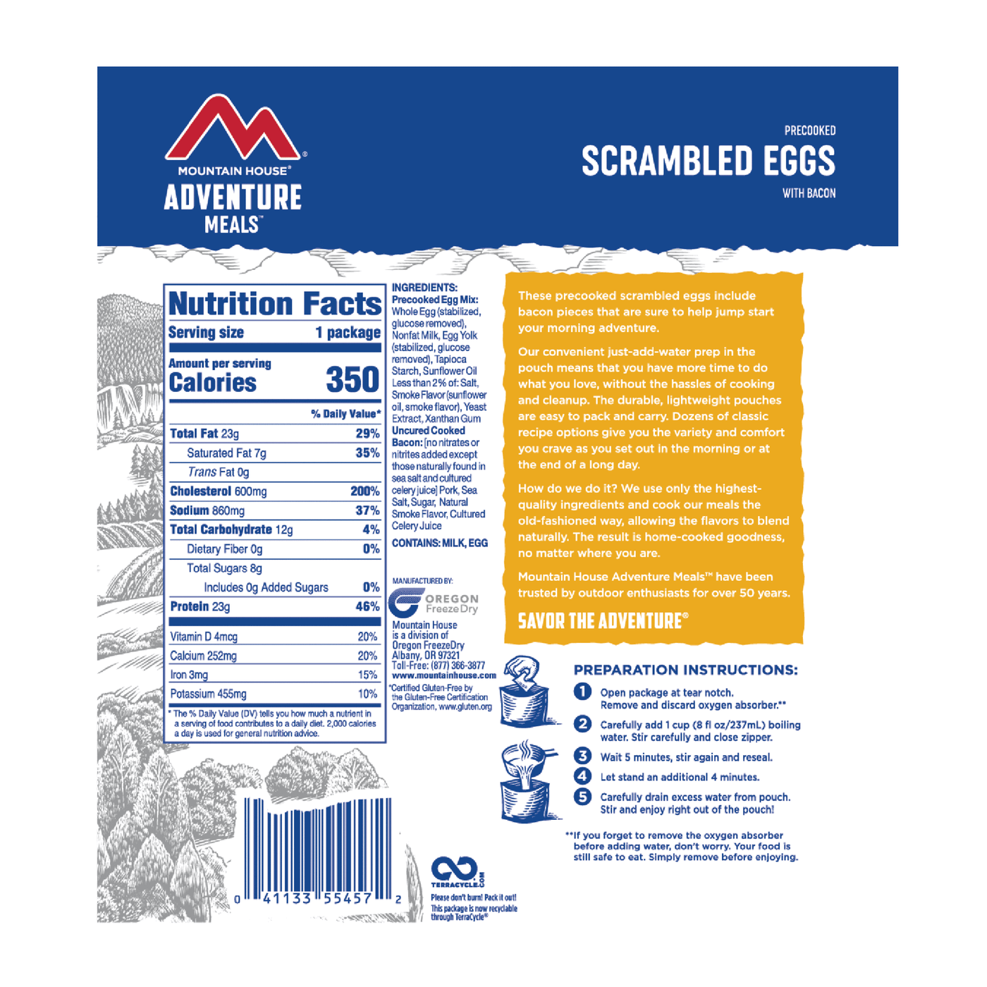 mountain house scrambled eggs nutrition facts