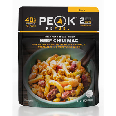 Peak refuel beef chili mac meal 
