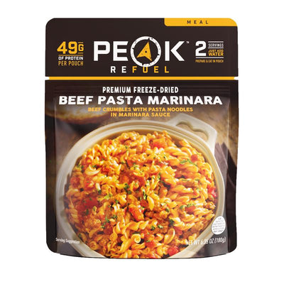 Peak refuel beef pasta marinara meal 