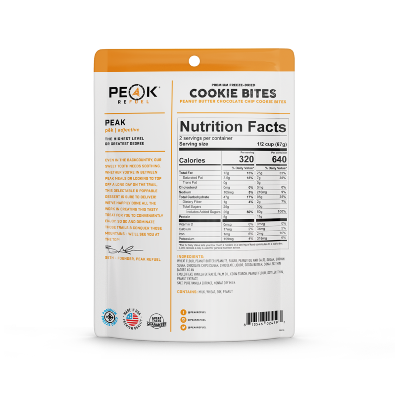 peak refuel cookie bites nutrition facts 