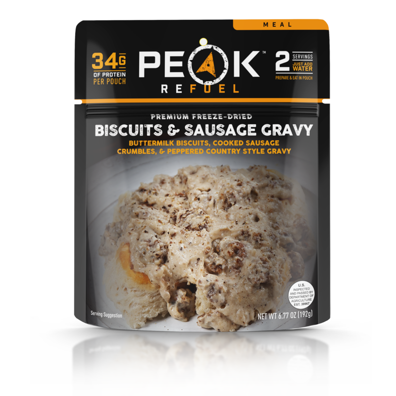 Peak refuel biscuits and sausage gravy meal 