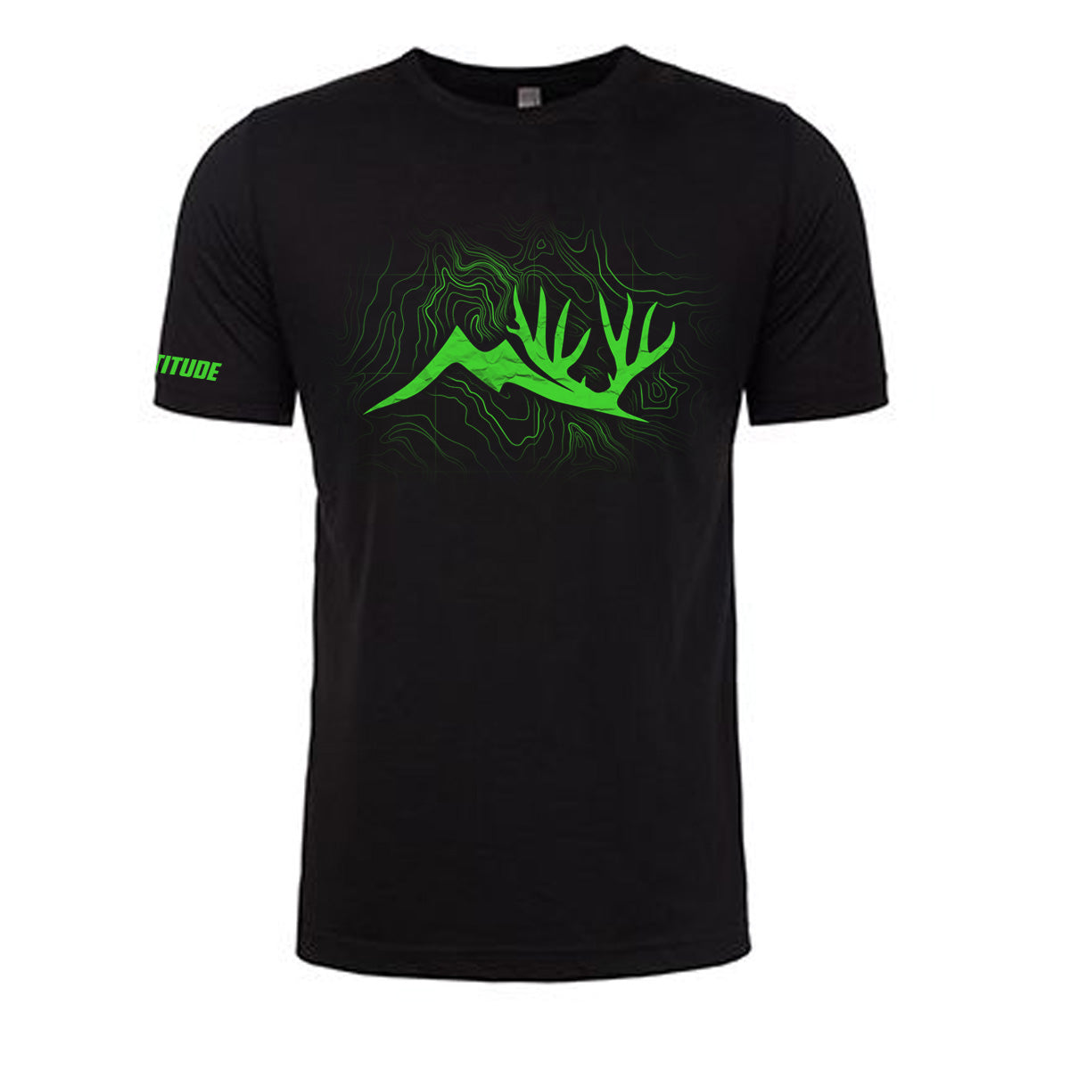 Black and Green Altitude Outdoors Logo T-shirt Huntting Shirt