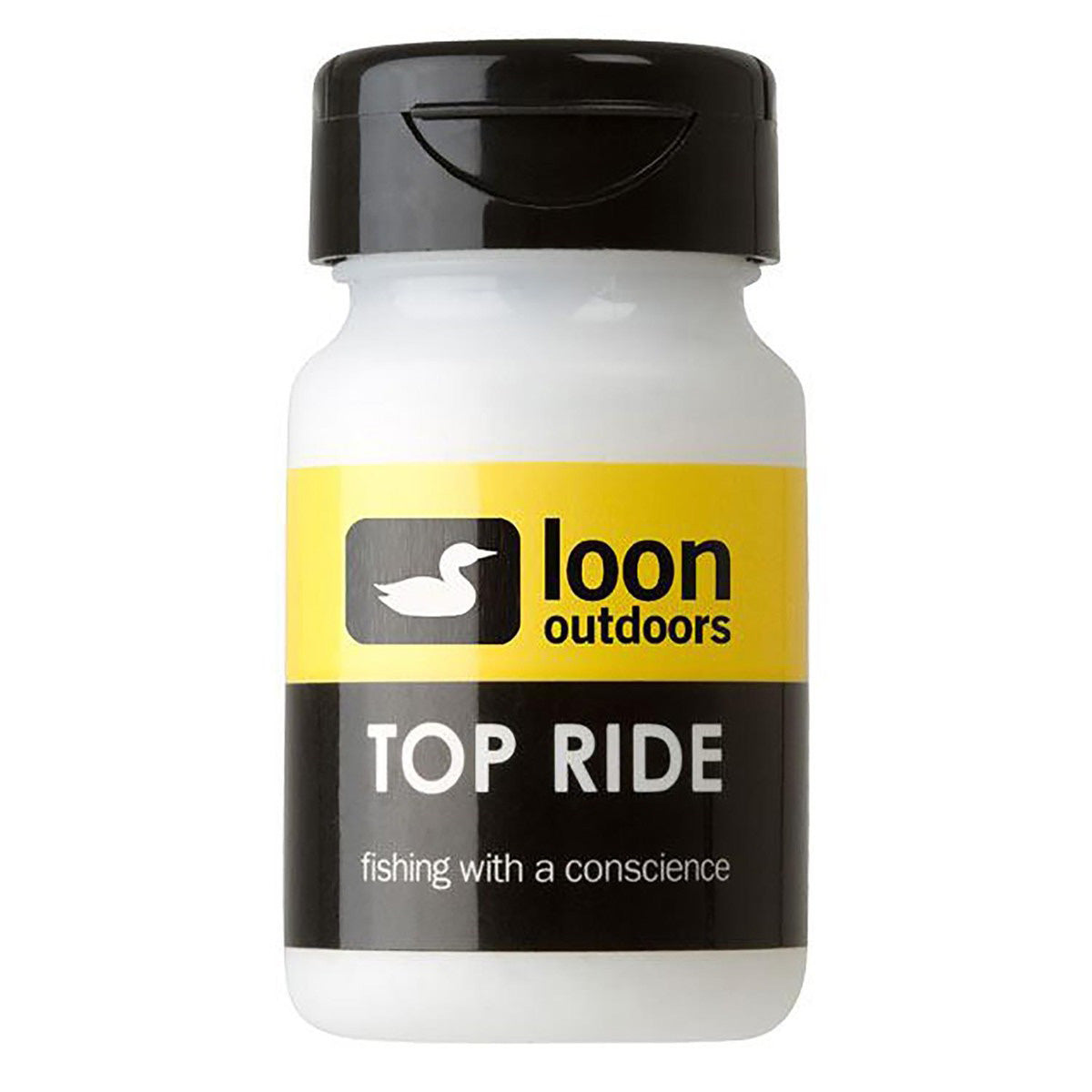 loon outdoors Top Ride dry fly floatant. this is a bottle that you open and place your fly inside and shake to apply the floatant.