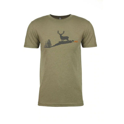 Altitude Outdoors T-shirt with the legend wyoming mule deer buck Popeye on the chest