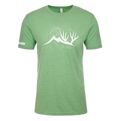 Light Green T-shirt with Altitude Outdoors Topo Logo Deer Hunting T-shirt